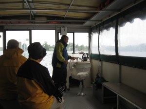 Shuttle to the Island in the rain.