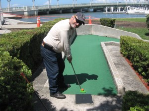 We wait a year to play mini golf.  Bob wins by 2!!!