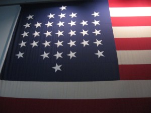 "Oh, say can you see...?" The flag over Ft. Sumpter.